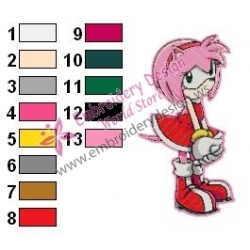 Amy Rose Sonic Embroidery Design 12